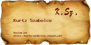 Kurtz Szabolcs névjegykártya