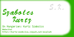 szabolcs kurtz business card